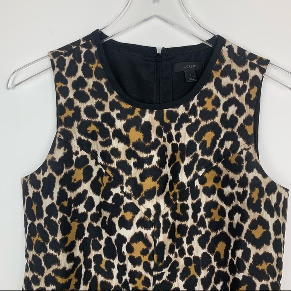 JCREW Leopard Print Sleeveless A-line Dress Size 2 - Picture 2 of 13